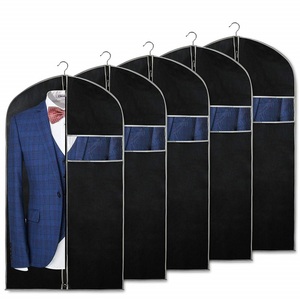 Funda para Ropa de 60 Pulgadas, Transpirable, Protectora contra el Polvo, con Ventana Transparente y Cremallera, para Trajes, Vestidos, Abrigos, Organizador de Armario de Viaje, Negra - Product Image 1
