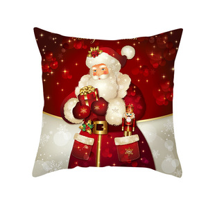 Cross-border Nordic <b>Christmas</b> car cushion, linen cushion, gold cartoon Santa Claus cushion, office lumbar support - Product Image 2