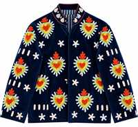 Veste bomber en velours brodée à la main de qualité supérieure pour femmes, manches longues, col en V, séchage rapide, doublure en coton respirant, hiver