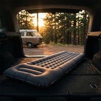 Matelas de camping gonflable ultraléger en TPU avec oreiller intégré, pompe à pied, cellules d'air en nid d'abeille, matelas pneumatique pour randonnée, tapis de voyage