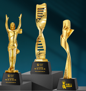 Trofeo del microfono del buon suono trofeo in resina di cristallo di musica creativa - Product Image 6