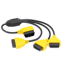 Séparateur OBD 16 broches 1 à 3 femelles Adaptateur de téléphérique Y Cordon d'extension jaune avec conducteurs en cuivre pour automobiles
