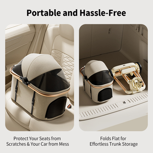 चार पहिया पर्यावरण के अनुकूल हल्के फैशन फोल्डेबल अलग-अलग ओक्सफोर्ड कपड़े एब्स विमानन एल्यूमीनियम फ्रेम कुत्ते पालतू कार्ट 15 किलो - Product Image 4