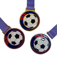 Plaques commémoratives en résine en forme de ballon de football, émaillées tricolores, pour événements sportifs, gravables, 7cm*7cm, Fujian