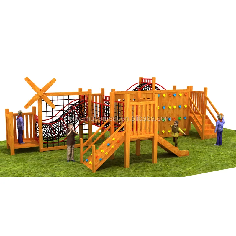 kids outdoor sports big wooden playground with different games
