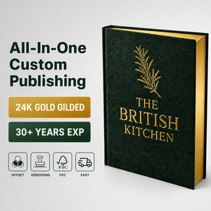 Impresión de Libros de Recetas de Edición Especial Personalizada, Tapa Dura, Funda Protectora con Lámina Dorada, Bordes de Páginas Pintados, Impresión de Libros de Cocina de Fantasía - Product Image 1