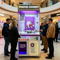 Machine d'arcade attrape-jeux LED personnalisable de haute qualité avec écran coloré, construction en acrylique et métal, pour attraper des peluches