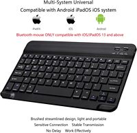 Ultra ince siyah mavi diş için klavye fare kombo şarj edilebilir taşınabilir kablosuz Samsung Tablet için Apple iPad için I Set