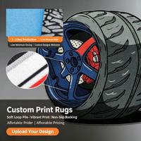 Tapis de sol personnalisé tufté à la main, motif pneu de voiture, imprimé en 3D, forme irrégulière, tapis jante de voiture, tapis en forme de pneu et de roue de course