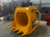 Godet de criblage hydraulique robuste pour excavatrice, idéal pour le criblage du sable, de la terre et des pierres dans les travaux de carrière et de construction