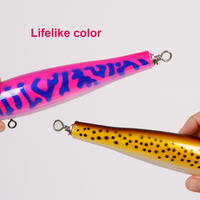 Leurre Artificiel Rigide en Bois de 77g et 22cm pour la Pêche en Eau Salée, Leurre Crayon pour Perche, Truite et Plus Encore