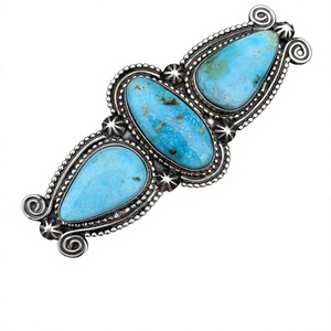 Bague Classique pour Enfants en Turquoise Naturelle Indo-Américaine et Argent Sterling 925, Certifiée IGI, Prix d'Usine en Gros - Product Image 3