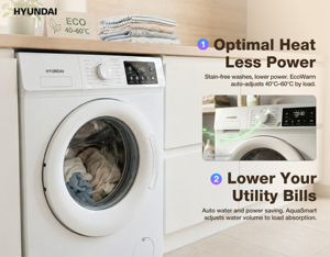 เครื่องซักผ้าฝาหน้า 10 กก. มอเตอร์อัตโนมัติเต็มรูปแบบ 1400 รอบต่อนาที 16 โปรแกรม หน้าจอสัมผัส ความจุขนาดใหญ่ 10 กก. กว้างขวาง - Product Image 6