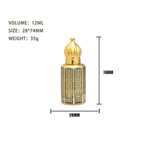 Flacon de parfum en verre de style arabe, flacon de parfum décoratif en or de luxe, emballage personnalisé avec logo, vente en gros