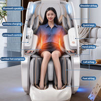 Sillón de Masaje 4D para Personas Mayores, Reclinable de Cuerpo Completo con Gravedad Cero, Calefacción, Airbag, Rodillo para Pies, Control por Voz con IA, Cuidado en el Hogar