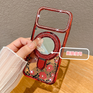 เคสโทรศัพท์แบบนิ่ม TPU ชุบเคลือบเงา สำหรับ iPhone 16 15 14 13 Pro Max, เคสแม่เหล็กขอบเพชรแบบด้านสำหรับ iPhone 17 Max - Product Image 2