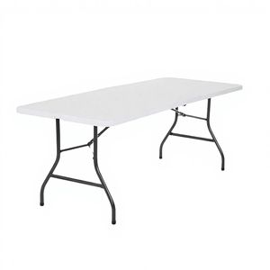 Wholesale Portable Outdoor <strong>Folding</strong> Table Foldable Restaurant Table 4/6/8foot White Plastic Tables and <strong>Chair</strong> Set for Events Party - Product Image 2