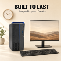 Kit Desktop Kantor Perusahaan Hygon 3350 8 Core 3.0GHz 8GB 512GB 2HVESSD 2GB Grafis 15L Case Layar 23.8" USB Keyboard Mouse