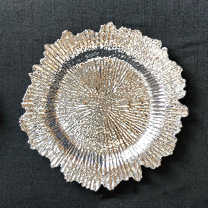 BST 13 pollici piatto di <span class=keywords><strong>spugna</strong></span> floreale rotondo in oro argento Base del caricatore di plastica per matrimoni decorativo PP Base di piante all'ingrosso - Product Image 3