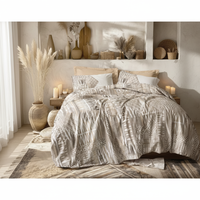 Ensemble de housse de couette double Amara Caramel Cotton Box Ethnic Ranforce avec motif géométrique pour usage domestique