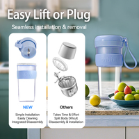 Pengolah Makanan Bayi Elektrik 300ml Bebas BPA, Aliran Variabel, Anti-panas, PC Silikon, Pisau Tajam Ganda, USB 0-12