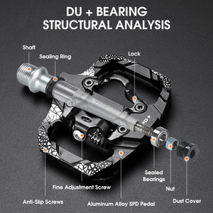 WEST BIKING Aluminium 2 en 1 Du Bearing Vélo de <span class=keywords><strong>course</strong></span> professionnel Slef Lock Pedal SPD Clipless Flat Mountain Bicycle Pedal - Product Image 2