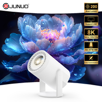 Projecteur intelligent JUNUO Turn1 4K LCD LED 200 ANSI Android 14 WiFi6 à courte focale, portable, pour cinéma maison, avec haut-parleurs intégrés
