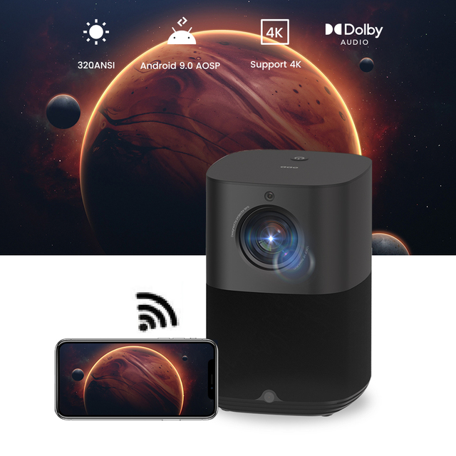 10000 320 ANSI Lumens 4K Laser Proyector Smart TV 4D Keystone Correction 2*3W Speakers Home Portable Video Projector