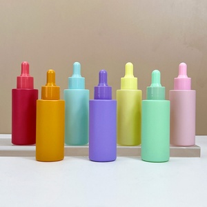 Cosmetic Face Oil Packaging Glass Bottle 60ml 2 oz Round Flat Shoulder Essential Oil Glass Dropper Bottle for Serum Packaging - Product Image 5