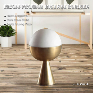 Elegant Brass Marble Incense <b>Burner</b> for Home Meditation Aromatherapy Luxury Incense Mabkhara Oud Long-lasting All-Season Shah - Product Image 2