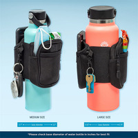 Botol Caddy Gym botol air lengan kantong dengan ritsleting sisi kantong penyimpanan untuk kartu kunci ponsel atau Dompet