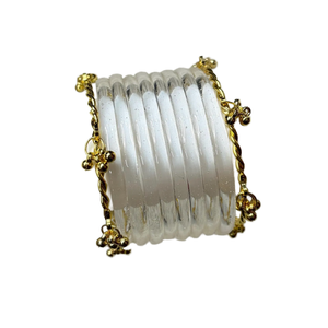Trendy Customized <b>Silver</b> Plated Jelly Glass <b>Bangles</b> <b>Bracelets</b> Women's Fashion Set Stylish Stackable Eco-Friendly Unique Design - Product Image 1
