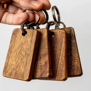 矩形竹子定制批发印刷激光雕刻钥匙链空白定制木质钥匙链
