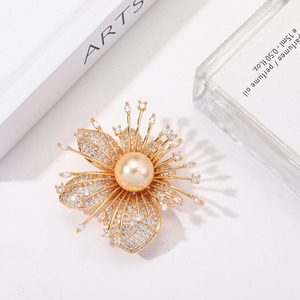 Broche de pérolas BOXUAN Broche de pérolas para mulheres com alfinetes de zircônias <span class=keywords><strong>DIY</strong></span> - Product Image 3