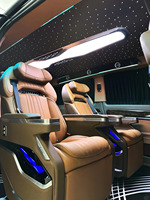 Kit d'amélioration intérieure Caramel Tan Vito V250 V300 W447 Maybach avec écran tactile lumineux au sol, sièges VIP, lit 180°, TV de toit et équipement de surclassement