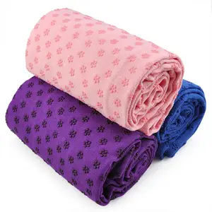 Silicon Yoga Towel Printed Non Slip Grip Dots Anti Slip Soft Custom Logo Yoga Mat Microfiber Sport Towels