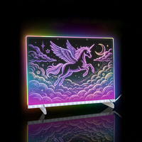 Tablero de Notas LED de 35 x 25 cm, Tablero de Mensajes Iluminado con 8 Colores, 6 Modos, Soportes y Kit para Colgar, para Venta al por Mayor y Menor