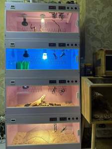 Terrario in PVC Nero da 120 Galloni (4x2x2 Piedi) per Serpenti e Lucertole di Grandi Dimensioni, con Supporto per Lampada Riscaldante - Product Image 1