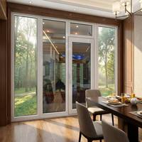 Ventana Abatible de Aluminio con Rotura de Puente Térmico de Grado Comercial HUACAI, Ventanas para Proyectos con Vidrio Templado de Gran Tamaño