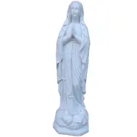 White Marble Religious Statue of the Virgin Mary Maria