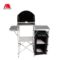 Nouvelle station de cuisson portable en aluminium avec sac de rangement pliable pour le camping, table de cuisson mobile pour l'extérieur