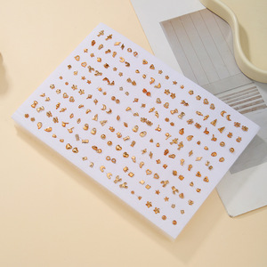 Lot de 100 paires de boucles d'oreilles en alliage en forme de cœur, en acier inoxydable, bijoux de mode unisexe, collection Printemps 2025, origine Yiwu - Product Image 2