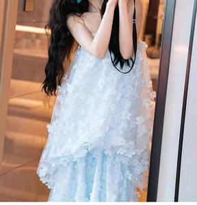 Abito da sposa da <span class=keywords><strong>donna</strong></span> con spalline sottili, lunghezza midi, ricamato, antistatico, leggero, per ricevimenti e banchetti - Product Image 3