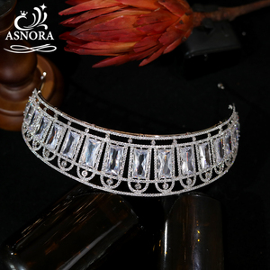 Corone e Tiare Classiche Europee con Zirconi per Donne, Accessori per Capelli da Sposa, Turbante per Abiti da Sera, Accessori per Matrimoni - Product Image 6