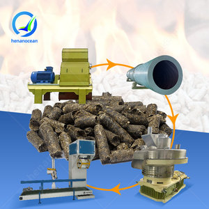 Ligne complète de granulation OCEAN pour biomasse de bambou et de coques, machine verticale de fabrication de granulés de sciure de chêne et de paille de bois - Product Image 1