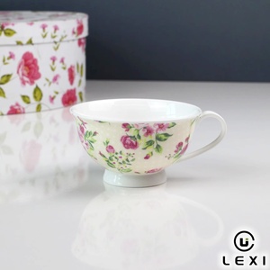 Vintage Floral Porcelain <strong>Tea</strong> <strong>Cup</strong> <strong>and</strong> <strong>Saucer</strong> <strong>Set</strong> with Round Gift Box for Wedding Party Home Decoration <strong>and</strong> Afternoon <strong>Tea</strong> Service - Product Image 3