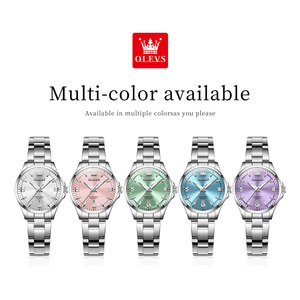 Montre à quartz lumineuse de luxe en acier inoxydable avec logo personnalisé OLEVS 3668 pour femmes étanche calendrier dame sport caractéristiques de la mode - Product Image 5