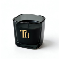 Pot à bougie vide personnalisé pour la fabrication de bougies, 5oz 8oz 10oz, mini pot carré unique en verre ambré de luxe irisé avec boîte