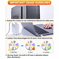 Lecteur de DVD externe USB C Aigo G100 prêt à être expédié, lecteur/graveur de CD/DVD portable pour ordinateur portable Mac, prise en charge OEM