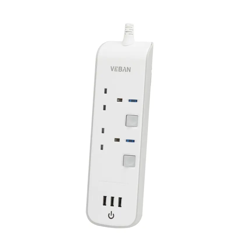 Ổ Cắm Điện Mở Rộng Kiểu Anh Mới Với 3 Ổ Cắm Cắm Điện Sạc Usb